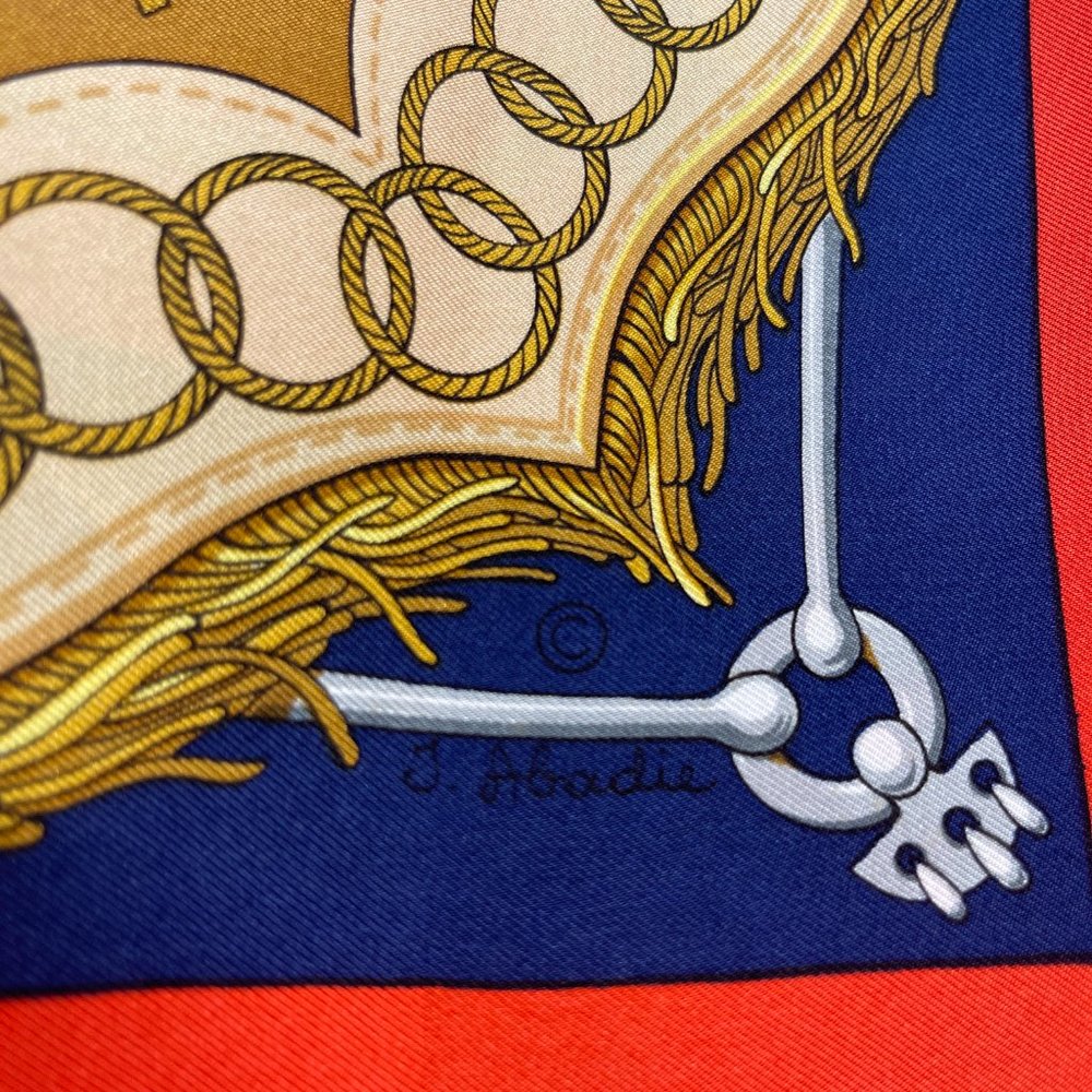 Like New Authentic Hermes scarf Carre 90 Red Silk100% - Picture 5 of 5